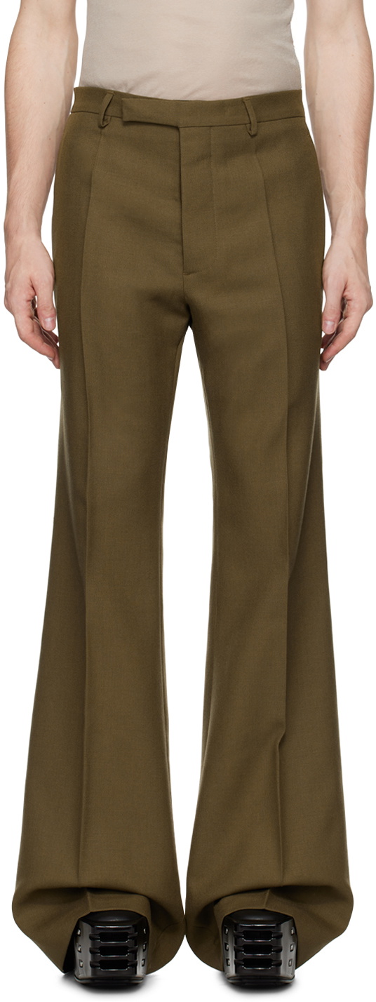 Rick Owens Khaki Porterville Wide Astaires Trousers Rick Owens