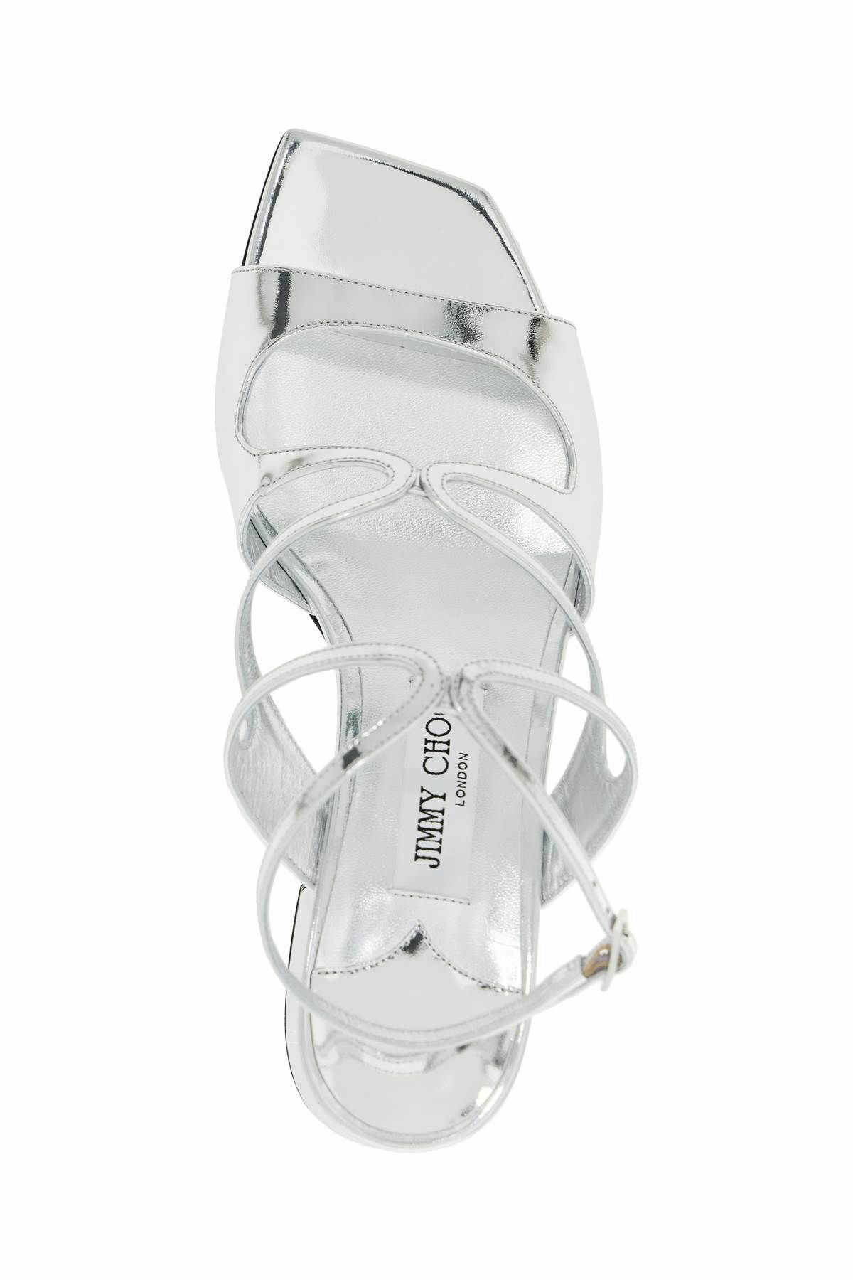 JIMMY CHOO 'metallic leather azilia 45 Silver Jimmy Choo