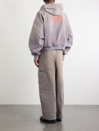 Willy Chavarria - Juggernaut Logo-Embroidered Denim Zip-Up Hoodie - Gray