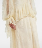De La Vali Esen ruffled lace maxi dress