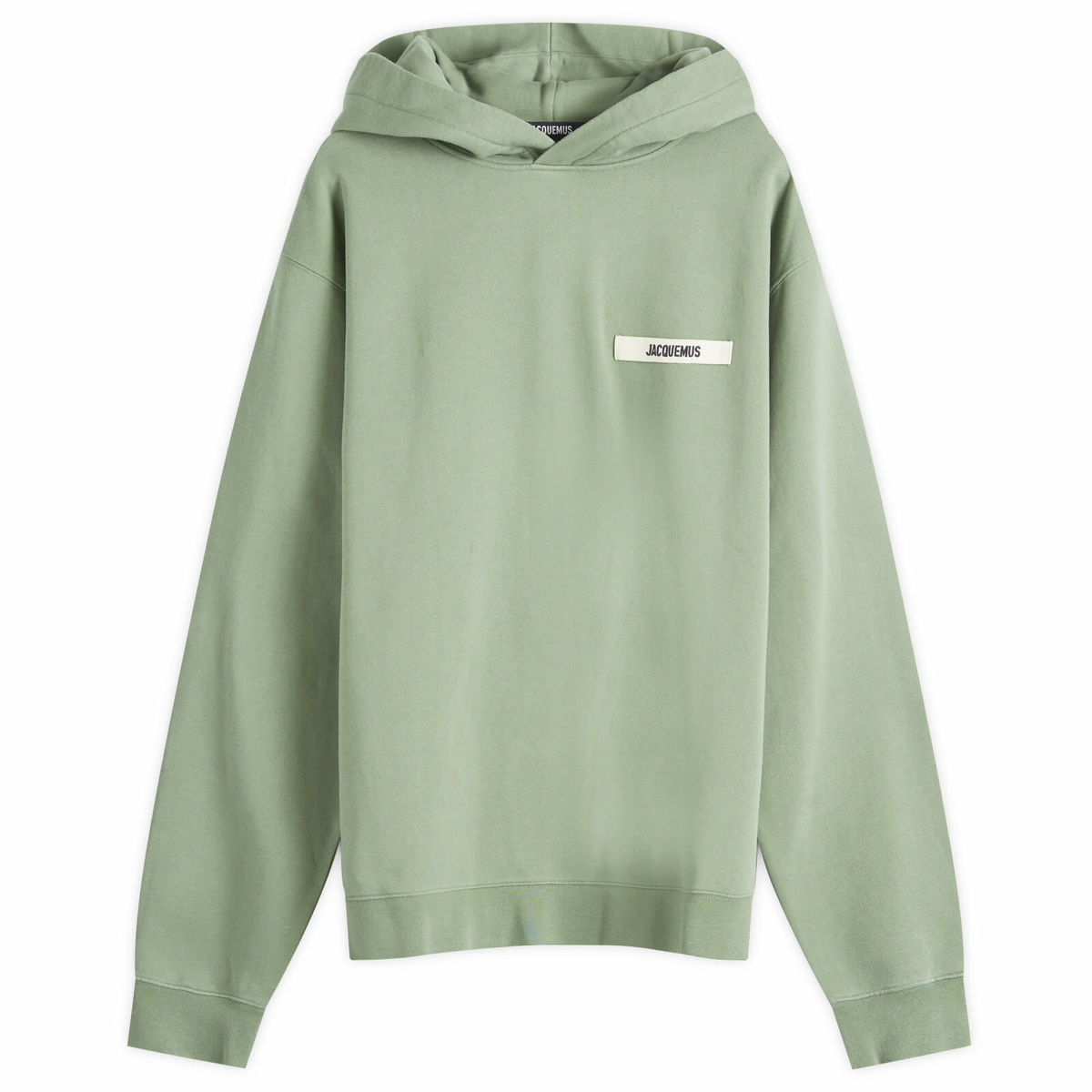 ★JACQUEMUS★ Le Hoody Grosgrain Hood Pale Green 245JS247203 Jacquemus Men's Gros Grain Logo Hoodie in Pale Green Jacquemus