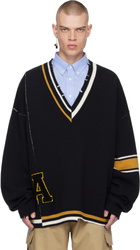 AMBUSH Black Destroyed Rib Knit Sweater
