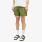 Alexander McQueen Men's Dots Skull Swim Shorts in Khaki/Lime
