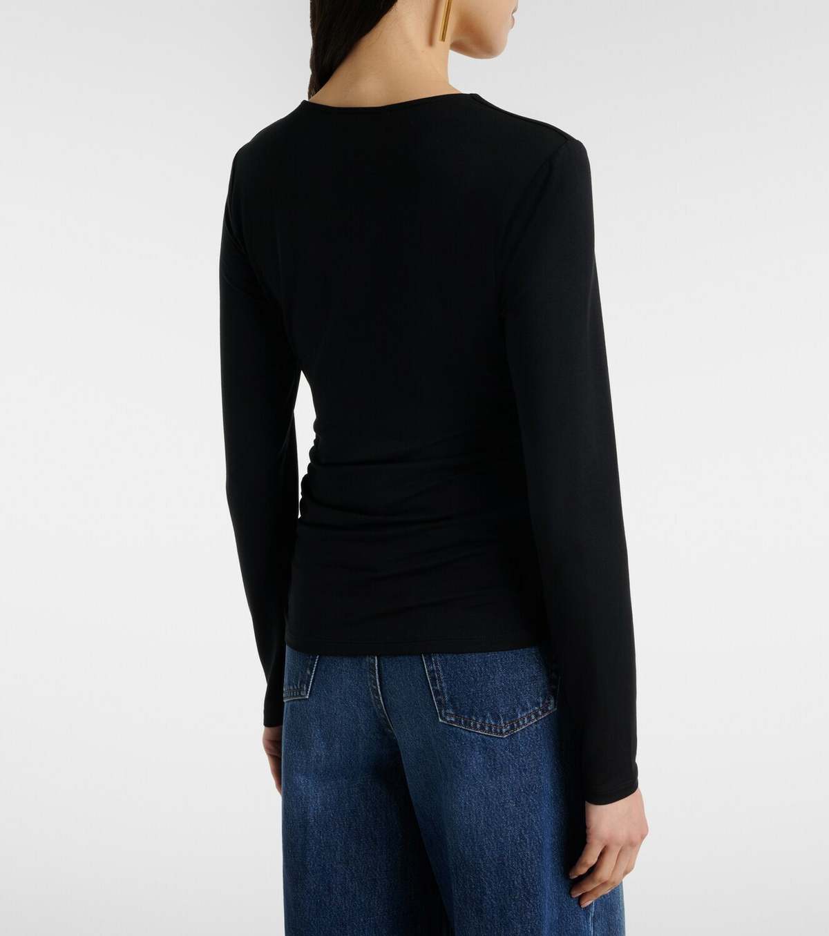 Veronica Beard Benedict gathered cotton jersey T-shirt