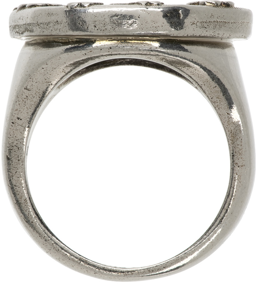 Acne Studios Silver Peace Sign Ring