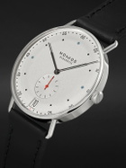 NOMOS Glashütte - Metro 38 Date Hand-Wound 38.5mm Stainless Steel and Leather Watch, Ref.No. 1102