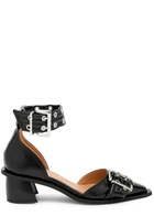 Ganni Buckle 50 Faux Patent Leather Pumps