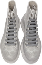 Alexander McQueen Grey Print Tread Slick High Sneakers