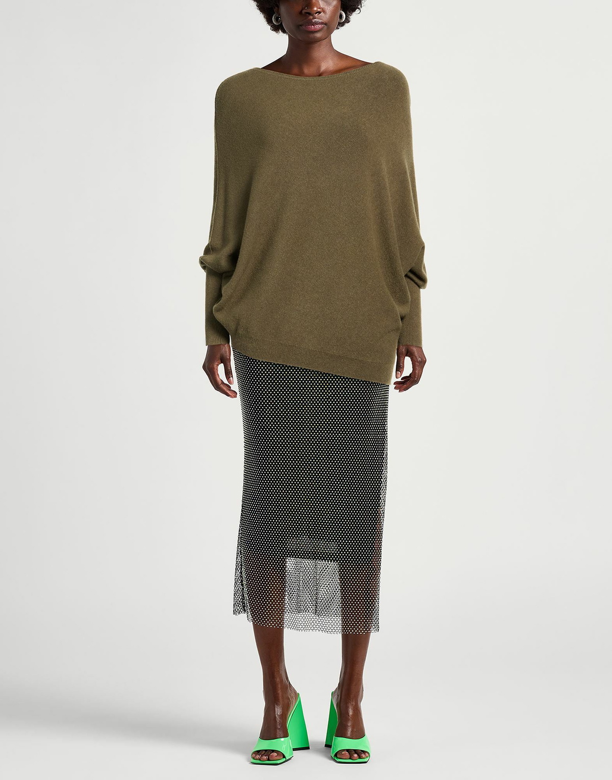 Manila Grace Womens Sweater Military in Green