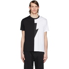 Neil Barrett Black and White Thunderbolt T-Shirt