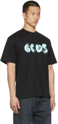 GCDS Black Glow-In-The-Dark Ghost T-Shirt