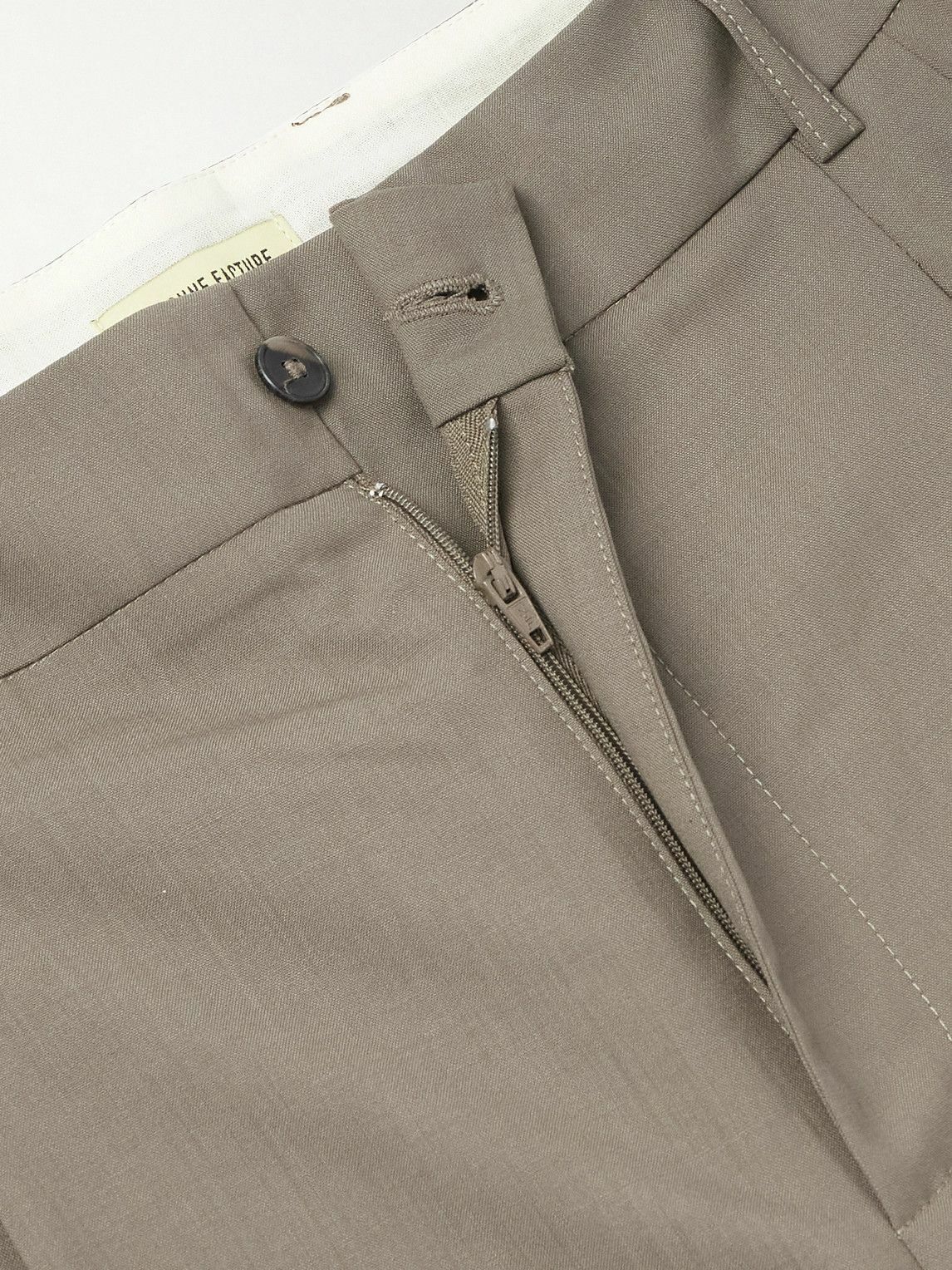 De Bonne Facture - Straight-Leg Pleated Linen Trousers - Green