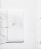 Brooks Brothers Men's Stretch Milano Slim-Fit Dress Shirt, Non-Iron Pinpoint Spread Collar | White