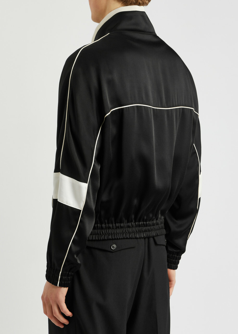 Saint Laurent Satin Track Jacket Black Saint Laurent