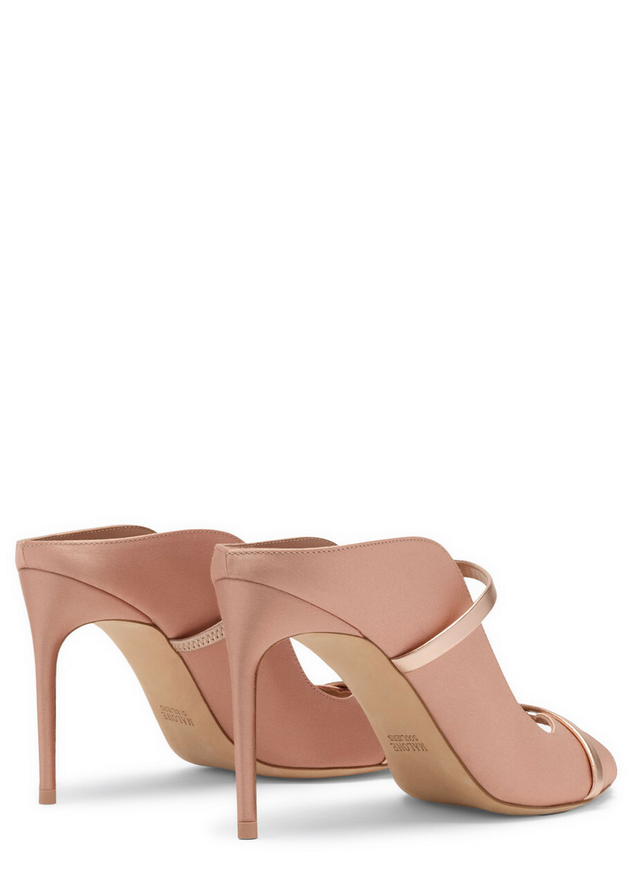 Malone Souliers Noah 90 Satin Heeled Sandals Nude