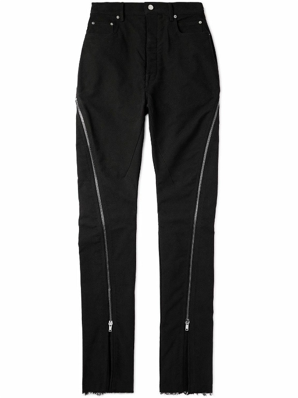 Photo: Rick Owens - Bolan Banana Slim-Fit Flared Zip-Embellished Jeans - Black