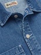 STÜSSY - Logo-Embroidered Denim Chore Jacket - Blue