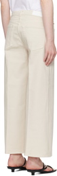 Re/Done Off-White Comfort Stretch Wide Leg Crop Jeans