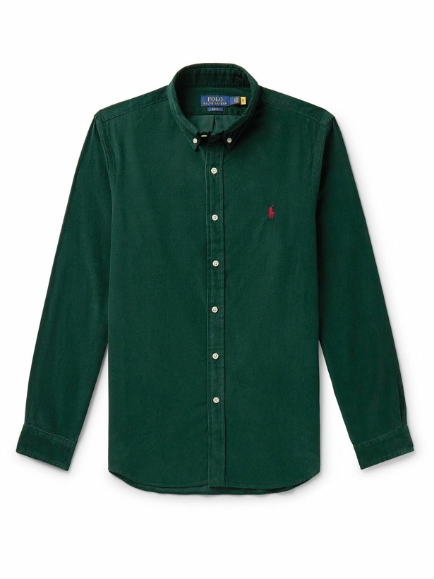 Photo: Polo Ralph Lauren - Button-Down Collar Cotton-Corduroy Shirt - Green