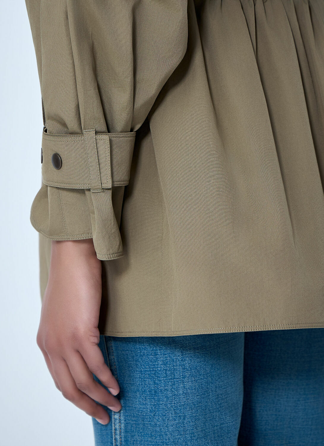 Chloé Gathered High-Collar Jacket