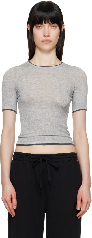 Photo: OPEN YY Gray Contrast Edge T-shirt