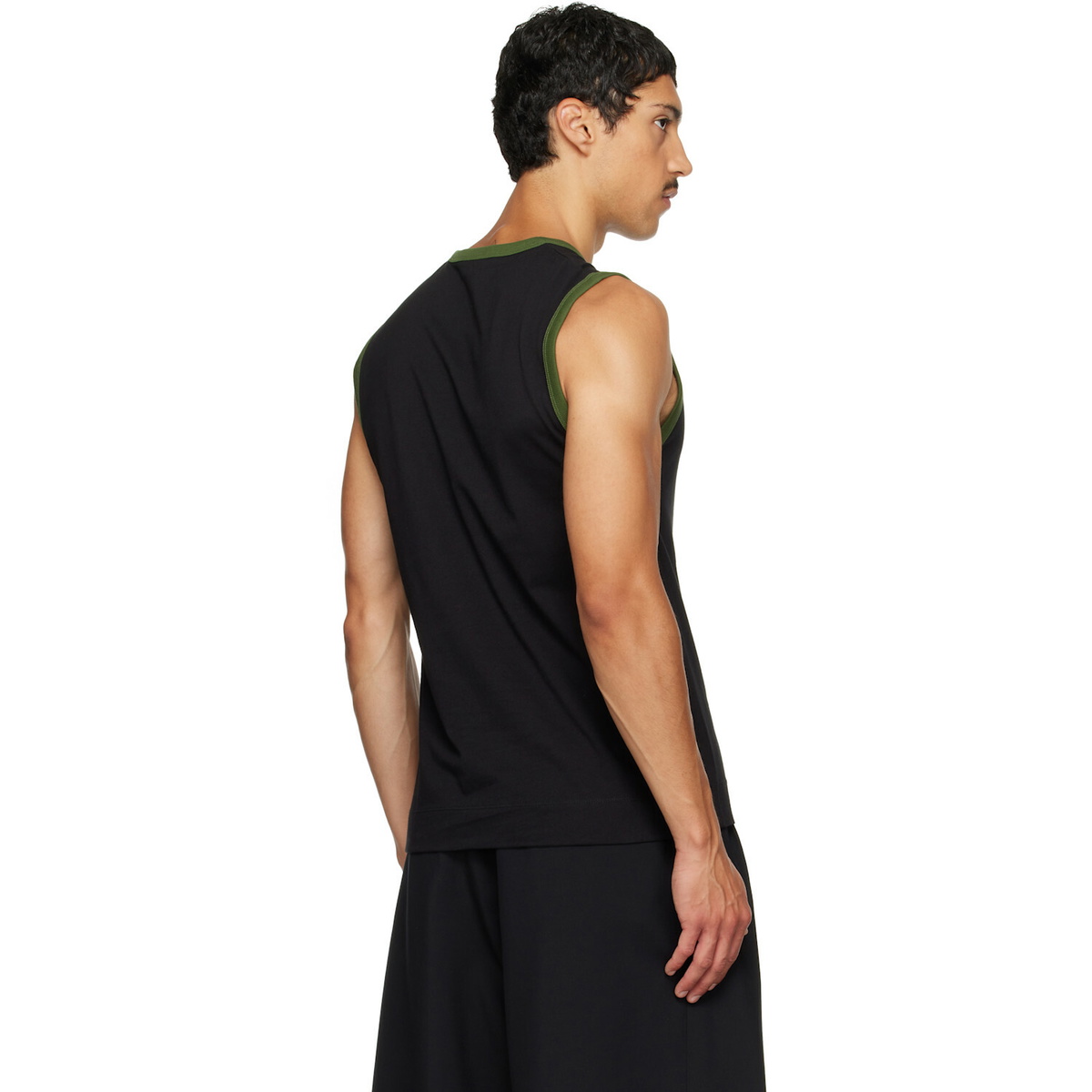 Dries Van Noten Black Cotton Tank Top