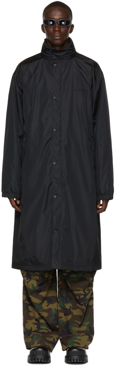 Photo: Balenciaga Black Nylon 'Free' Long Raincoat