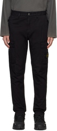 Stone Island Black Supima Cotton Twill Stretch-TC Cargo Pants