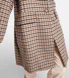 'S Max Mara John checked wool and mohair-blend coat