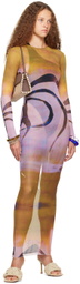 Louisa Ballou Brown & Purple High Tide Maxi Dress