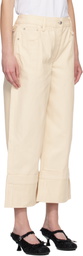 Simone Rocha Off-White Straight Leg Bow Loop Jeans
