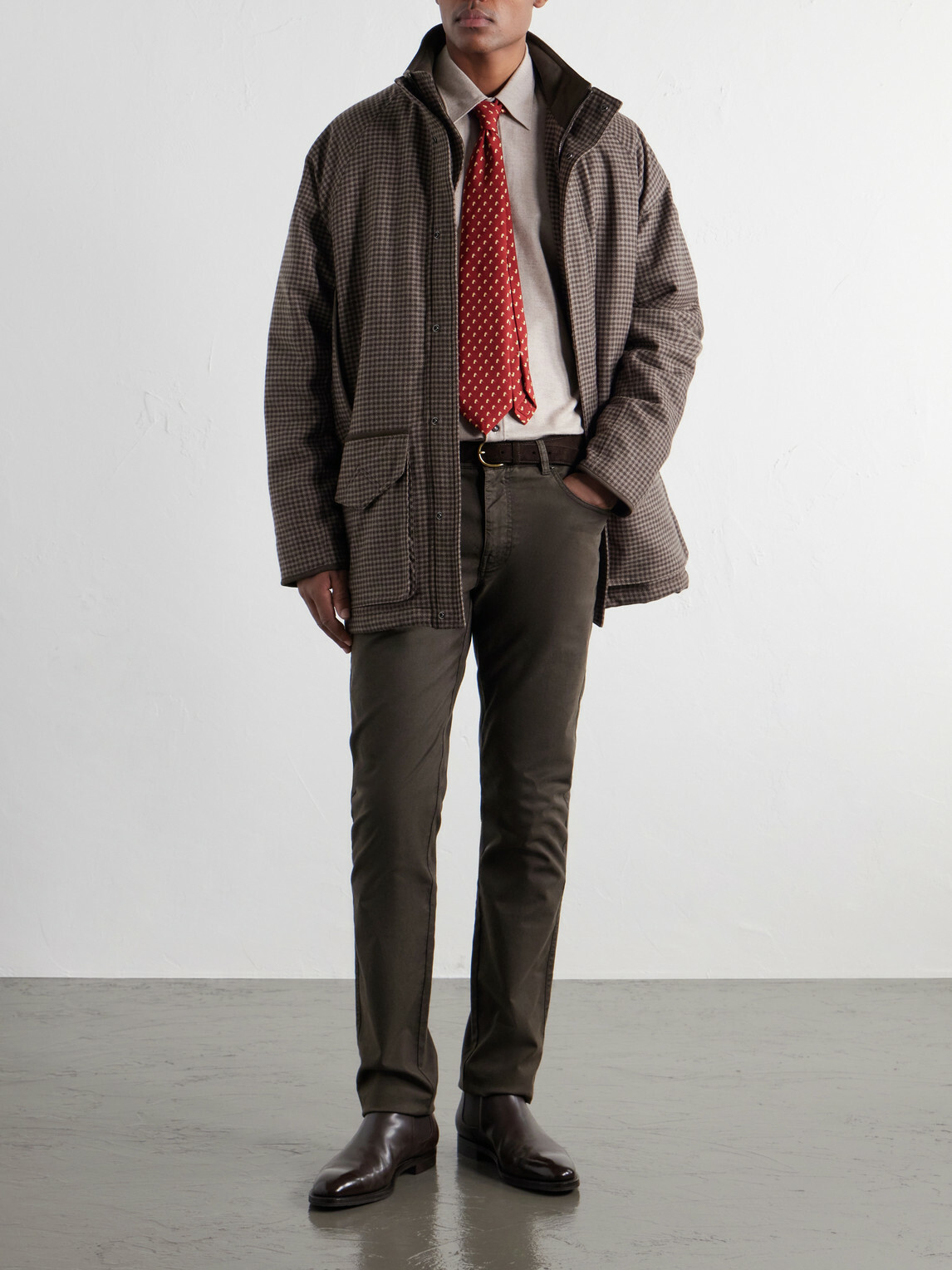 Purdey - Cotton-Herringbone Shirt - Brown