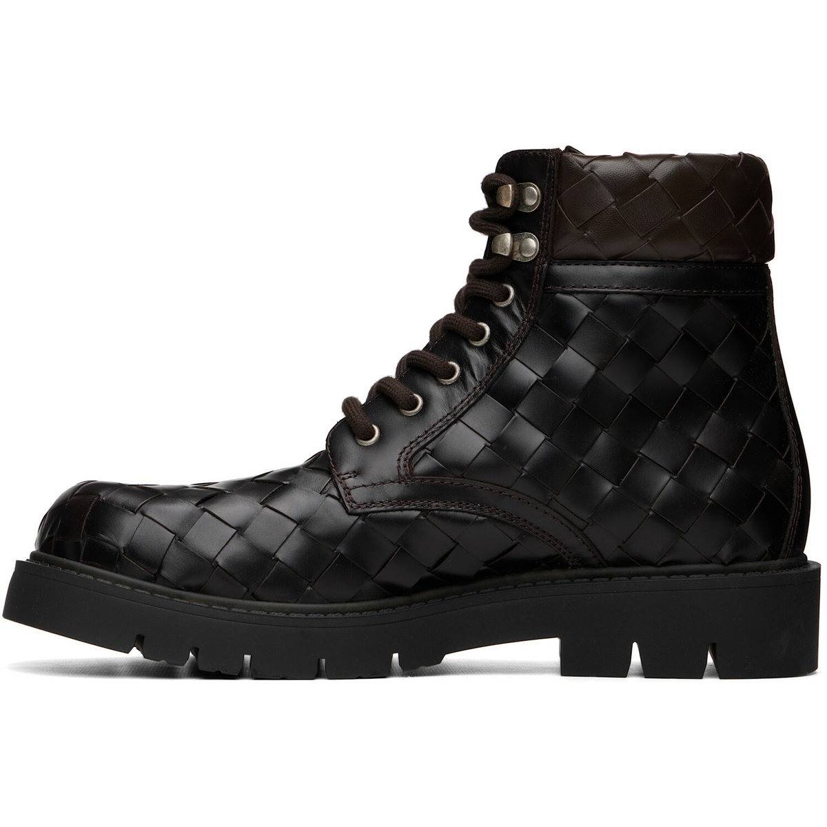 Bottega Veneta Brown Haddock Lace-Up Ankle Boots