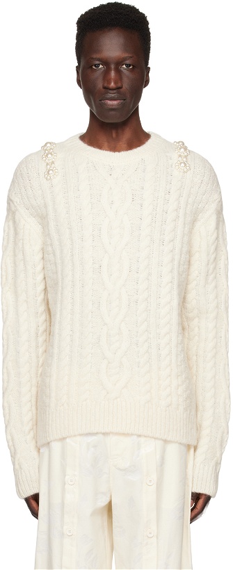 Photo: Simone Rocha White Embellished Sweater
