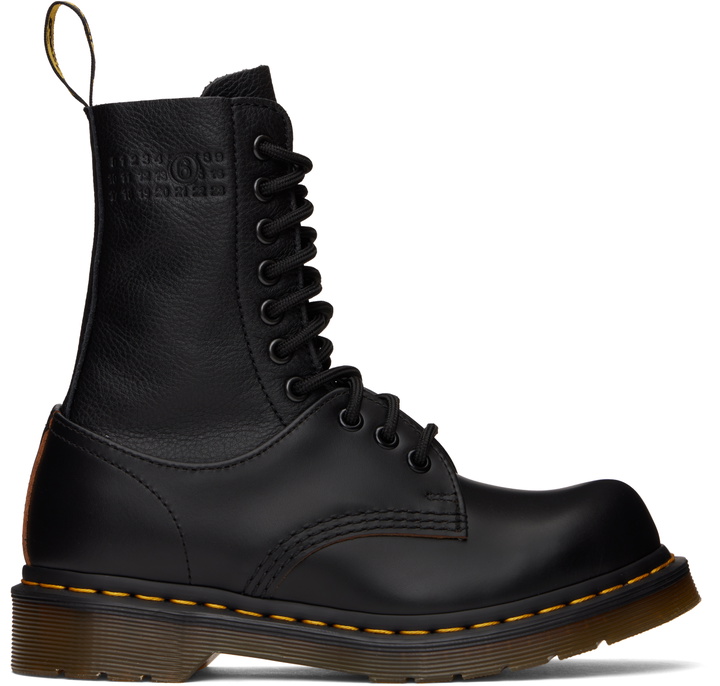 Photo: MM6 Maison Margiela Black Dr. Martens Edition 10 Eye Twisted and Reimagined 85 LAS Boots