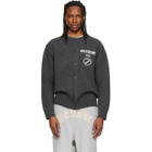 We11done Gray Logo Classic Cardigan