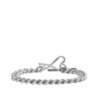 AMI Paris Men's Heart Chain Bracelet in Silver