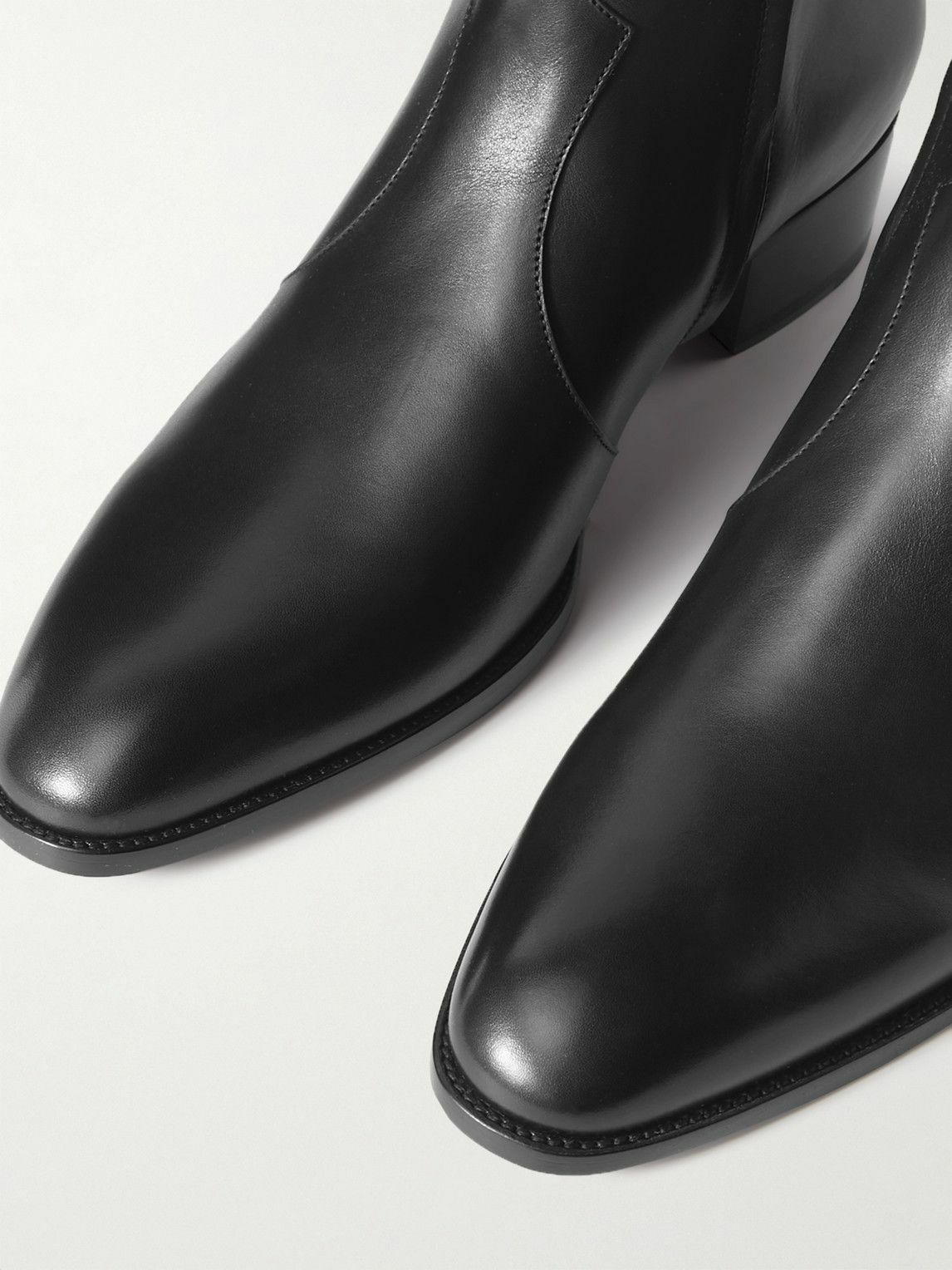 SAINT LAURENT - Wyatt Leather Chelsea Boots - Black