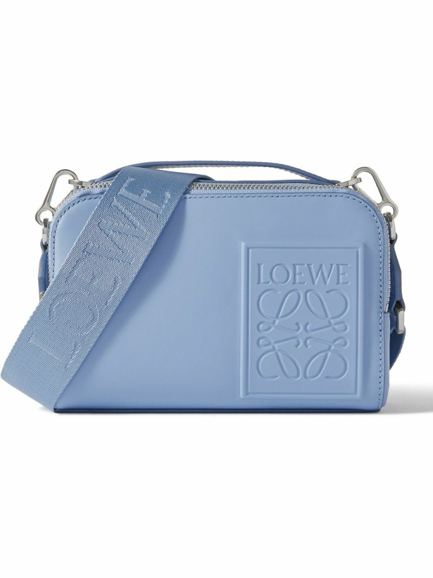 Photo: Loewe - Mini Logo-Debossed Leather Messenger Bag
