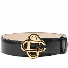Casablanca Men's CC Logo Buckle Belt in Black
