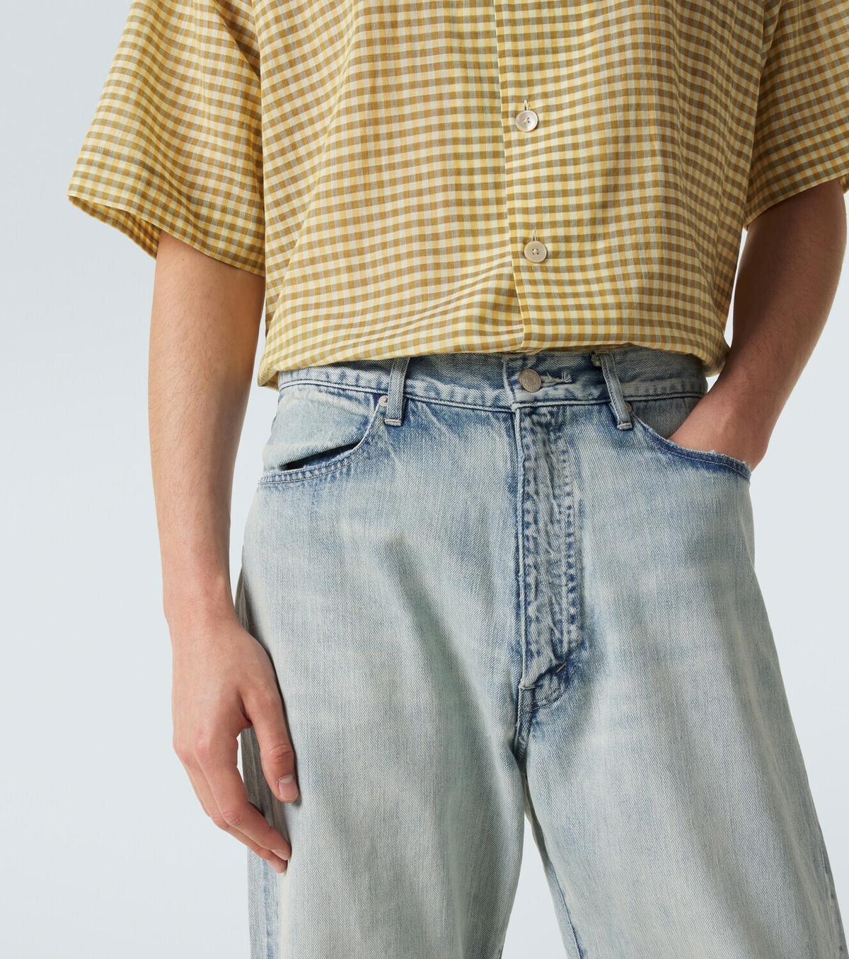 Auralee Faded straight jeans