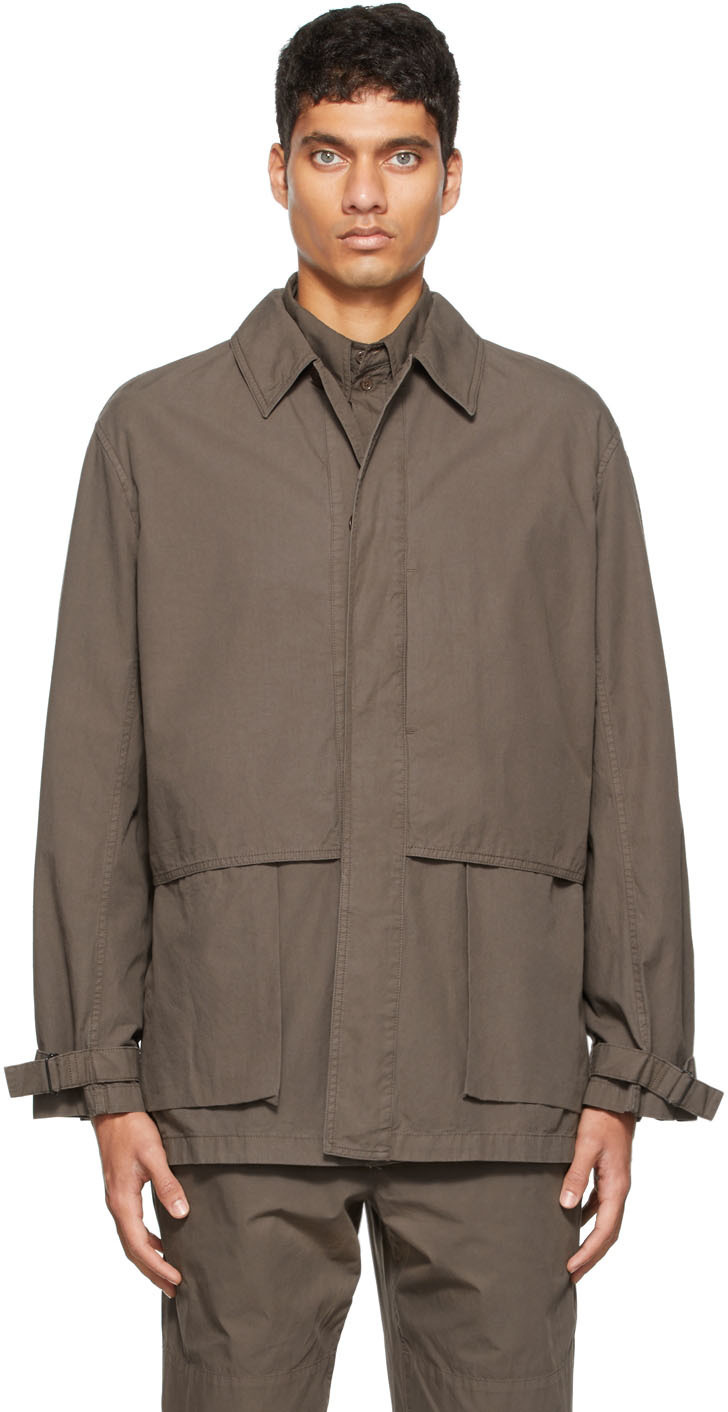 Lemaire Taupe Gabardine Storm Flap Jacket Lemaire