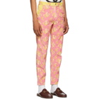 Gucci Pink and Yellow Printed Trousers