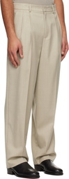 LE17SEPTEMBRE Beige Two Tuck Wool Trousers