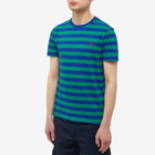 Polo Ralph Lauren Men's Stiped T-Shirt in Primary Green/Heritage Royal