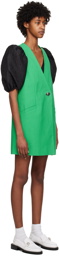 GANNI Green Suiting Vest Minidress