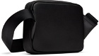 Lacoste Black Leather Monogram Shoulder Bag