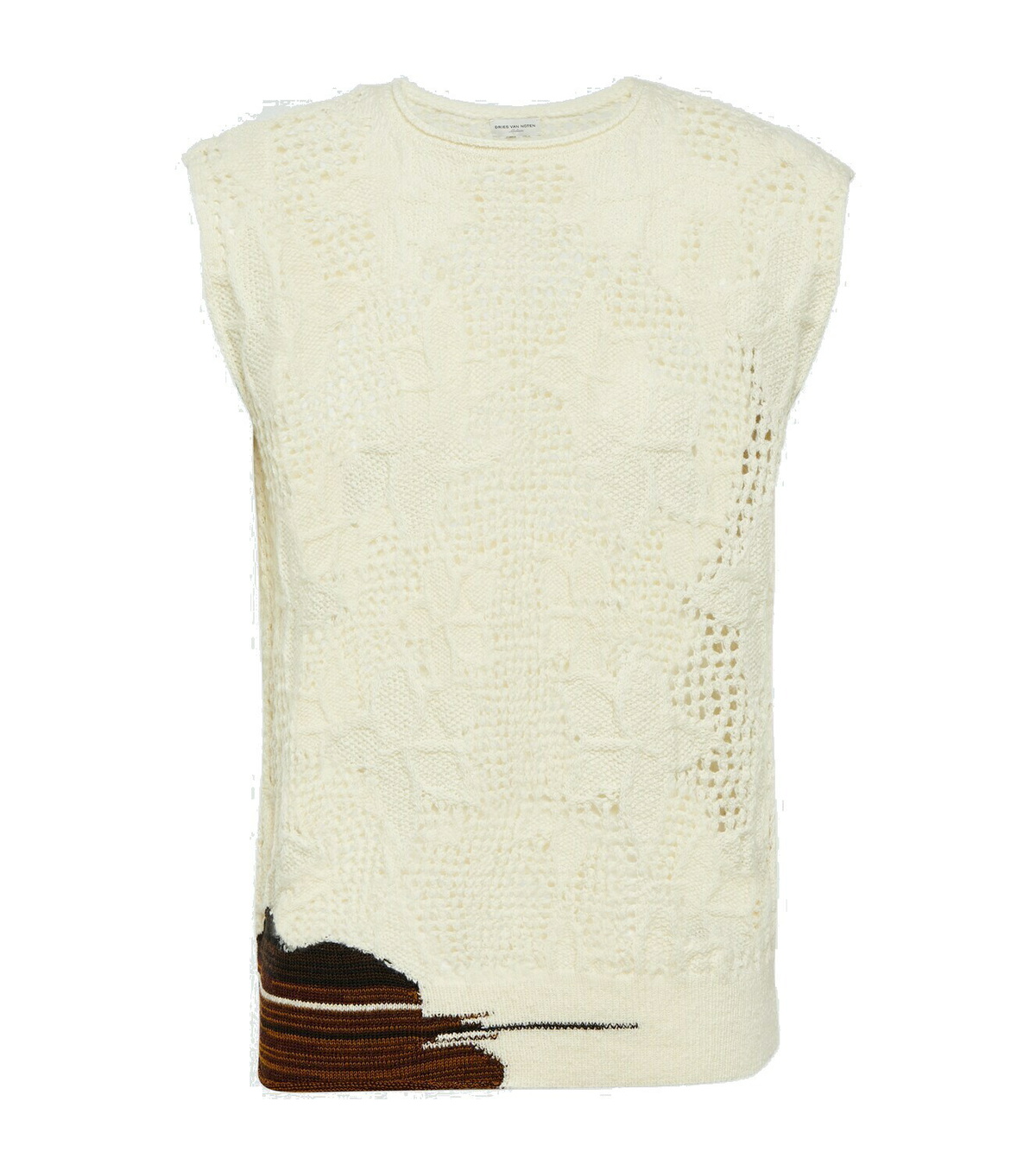 Dries Van Noten Wool-blend crochet top Dries Van Noten