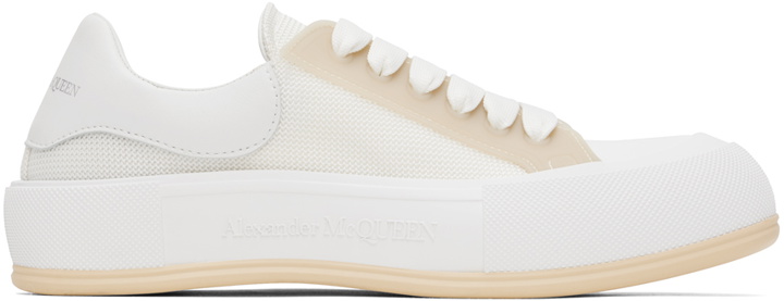 Photo: Alexander McQueen White Deck Plimsoll Sneakers