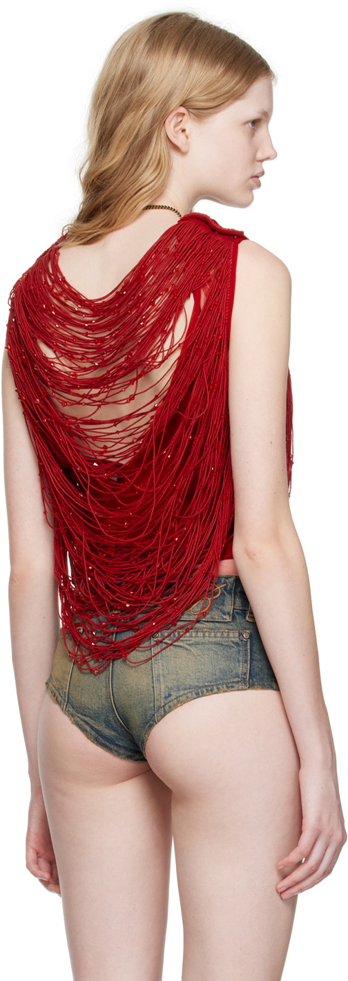 Blumarine Red Beaded Camisole
